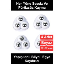 Wonara #eşyakaydırıcı 4'lü 360 Derece Dönebilen Yapışkanlı Bilyeli Eşya Kaydırıcı Seti Mobilya Tekerleği Paslanmaz Çelik Delmesiz Montaj Ev Çöp Kovası Komodin Saklama Kutusu Taşıma Aparatı Sessiz Hareketli