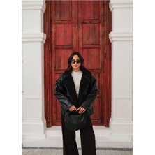 Moda Durağı Siyah Oversize Kaliteli Ceket Siyah
