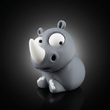 Demirhan3D 🦏 Hareketli Gözlü Rhino Gergedan Figürü 10 cm 👀 | Sevimli Dekoratif Biblo ve Hediye