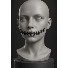 Alpin Cadılar Bayramı Ağız Dikişi Aksesuarı - Cosplay, Parti ve Makyaj Protezi 3D Model
