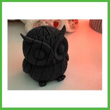 Bezos 3D Baskı Hareketli Baykuş Figürü - Eklemli Flexi Oyuncak - Siyah Arz