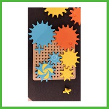 Bezos 3D Baskı Dişli Çarklar Puzzle Tahtası - Döner Zincirleme Dişli Seti, Montessori Fen ve Mekanik Öğretim Materyali Arz