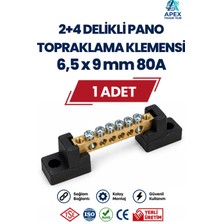 Sutem 2+4 Delikli Pano Topraklama Klemensi (Ayaklı) 6,5 x 9 mm 80A - 1 Adet