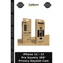 Carlburn iPhone 12 / 12 Pro Uyumlu 360° Privacy Hayalet Cam Gizli Ekran Cihaz Koruma Akıllı Aksesuar