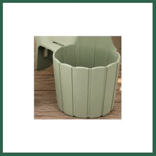 Vintessy Vıntessy 3D Baskı Askılı Balkon Saksısı Dikey Çizgili Dekoratif Çiçek ve Aromatik Bitki Saksısı - Adaçayı Yeşili BZS01