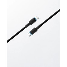 Ven-Dens VD-DC09CC 60 W Pd Type-C To Type-C Hızlı Şarj ve Veri Kablosu, 1 Metre, Örgü Kaplama, Siyah