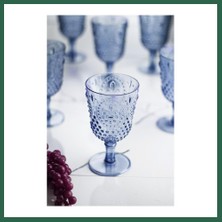 Vintessy Vıntessy Akrilik Lacivert Tekli Kadeh & Su Meşrubat Kahve Yanı Bardağı 450 ml ( Cam Değildir ) BZS01