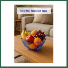 Vintessy Vıntessy Barok Mavi Orta Boy Kare Kase & Sunum Kasesi - 1,5 Lt BZS01