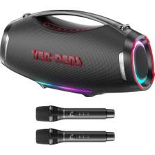 Ven-Dens VD-SPK027L 450 W Rms Bluetooth 5.3 Parti ve Karaoke Hoparlörü, 45000 Mah Batarya, Mikrofonlu, Tws Desteği, Siyah