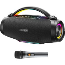 Ven-Dens SPK026S 100 W LED Işıklı Bluetooth Hoparlör, 8000 Mah Batarya, 14 Saate Kadar Kullanım, Siyah