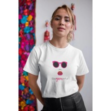 Marchè Bien Kadın Özel Baskılı Modern Fit %100 Pamuk Bisiklet Yaka T-Shirt