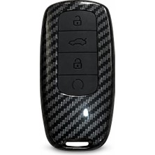 AutoHan Keys Jaecoo Chery Tiggo 8 Pro Omoda 5 Uyumlu Karbon Anahtar Kılıfı