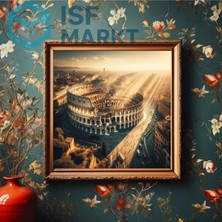 Isf Markt 5d Elmas Boyama Seti - Roma Kolezyum Yuvarlak Taşlı Elmas Dıy 30X30 cm