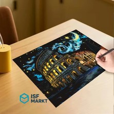 Isf Markt 4 Lü Set: A3 Kazıma Resim Sanatı – Kolezyum, Pisa Kulesi, Özgürlük Heykeli – Dıy