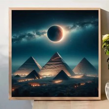 Isf Markt 5d Elmas Boyama Seti - Mısır Piramitleri Samanyolu Gece Gökyüzü Yuvarlak Taşlı DIY30X30 cm