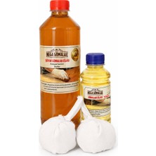 Mega Gomalak Şeffaf Gomalak 1 Litre + 250ML Cila Yağı + 2 Adet Sürme Topu