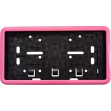 Çerçeveli Dikdörtgen Plakalık Plaka Altlığı Pembe 32X17 cm
