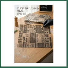 Vintessy Vıntessy Vintage Tasarım Servis Sunum Kağıdı & Yağlı Kağıt Seti (35X24 Cm) BZS01