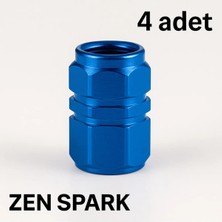 Zen Spark Mavi Alüminyum Altıgen Sibop Kapağı 4'lü Mavi Sibob Kapağı