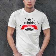 Marchè Bien Babalar Günü Hediye Baba Temalı Baskılı Oversize Bisiklet Yaka T-Shirt - Beyaz