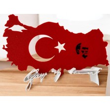 3D Home Atatürk ve Türk Bayrağı 3D Dekoratif Biblo