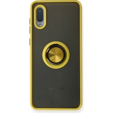 SS Home Concept Samsung Galaxy A02 Kılıf Montreal Yüzüklü Silikon Kapak - Sarı
