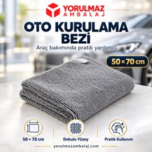 Yorulmaz Ambalaj 50X70 Oto Kurulama Bezi | Yüksek Emici, Iz Bırakmayan Mikrofiber Bez
