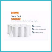 Defne Store Sargı Bezi 15 cm x 10 M 10 Adet Pamuklu Hidrofil Gazlı Bez Rulo Sargı Bezi Dfnbez