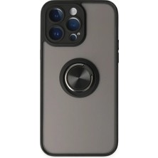SS Home Concept Apple iPhone 14 Pro Kılıf Montreal Yüzüklü Silikon Kapak - Siyah