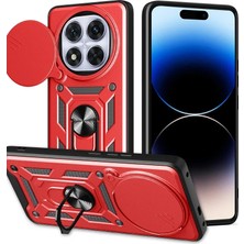 SS Home Concept Xiaomi Redmi Note 14 Pro Plus Kılıf Pars Lens Yüzüklü Silikon - Kırmızı