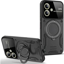 SS Home Concept Samsung Galaxy A06 Kılıf Joy Lens Standlı Kapak - Siyah