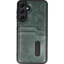SS Home Concept Samsung Galaxy A15 4g Kılıf Sara Kartvizitli Deri Kılıf - Koyu Yeşil