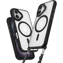 SS Home Concept Apple iPhone 16 Plus Kılıf Enka Magsafe Silikon Kılıf - Siyah