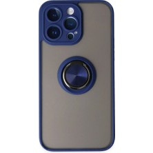 SS Home Concept Apple iPhone 14 Pro Max Kılıf Montreal Yüzüklü Silikon Kapak - Lacivert