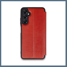 Bezos Samsung Galaxy A55 5g Uyumlu Kılıf Flip Cover - Kırmızı Bbz