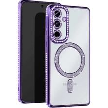 SS Home Concept Samsung Galaxy A55 5g Joke Simli Magneticsafe Kılıf - Derin Mor