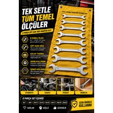 HKNOVA 8 Parça Açık Ağız Çift Taraflı Anahtar Seti C Anahtar Tamir Takımı 6x7 Mm’den 20X22 mm