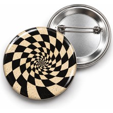 Beyaz Penguen Vintage Spiral - Krem Dama Tüneli - 58MM Rozet