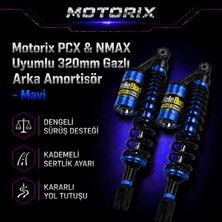 Motorix Pcx & Nmax Uyumlu 320MM Gazlı Arka Amortisör - Mavi