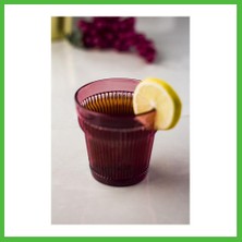 Bezos Akrilik Mürdüm 6'lı Kısa Bardak & Su Meşrubat Kahve Yanı Bardağı 300 ml ( Cam Değildir ) Arz