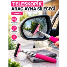Mucit Home Pembe Teleskopik Araba Cam Sileceği Yan Dikiz Aynası Çekeceği Araç Ayna Çekecek 1 M