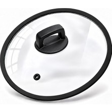 Arcak2 26 cm Silikon Kenarlı Cam Kapak ve Kulp (DİKKAT TENCERE YOKTUR)