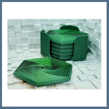 Bezos 3D Baskı Super Fidget Coaster Seti - Altıgen Desenli Bardak Altlığı ve Tutucu-Yeşil Bbz