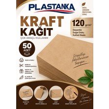 Plastanka A4 Kraft Kağıt 120 gr 50 Adet – Yazıcı Uyumlu Doğal Kraft Karton Kağıt, Davetiye, Etiket, Hobi ve El Işi