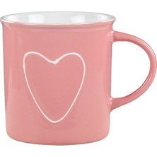 Gifi Kupa, Kalp Desenli, Çay ve Kahve Kupası, 9 cm Ağız Genişliği, 9 cm Yükseklik