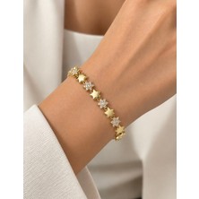 Mel and Co Zirkon Taşlı Yıldız Luxury Jewelry Gold Bileklik