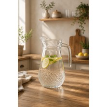 Belirtilmemiş Nuvia Kristal Desenli Cam Sürahi 1,5 L