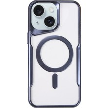 Alemdar Pazarlama Apple iPhone 15 Plus Kılıf Boyi Magsafe Silikon Kapak - Lacivert