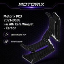 Motorix Pcx 2021-2026 Far Altı Kafa Winglet - Karbon