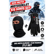 Assa Moto Srs Moto Kışlık Motosiklet Eldiveni + Kar Maskesi 2'li Set Soğuk ve Rüzgâra Karşı Koruyucu